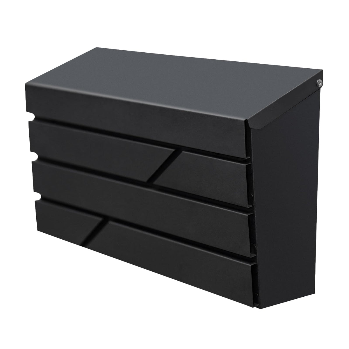 YOOBOX wall mount mailbox front view with durable black finish and modern curb appeal