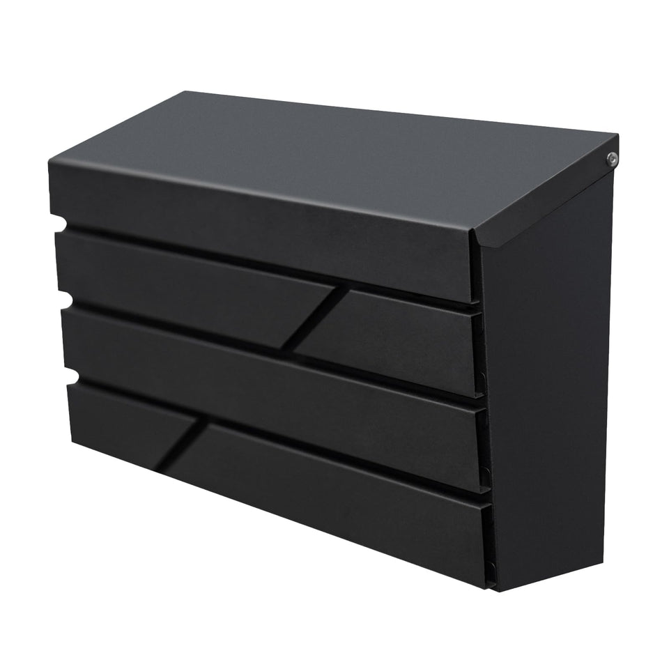 YOOBOX wall mount mailbox front view with durable black finish and modern curb appeal