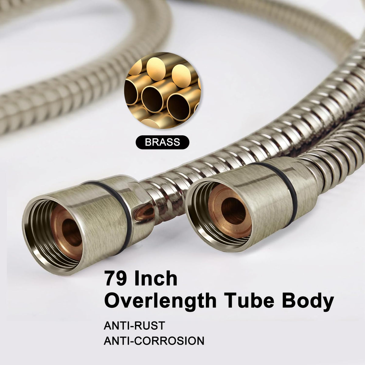 YOO.MEE stainless steel hose with brass connections ensures lasting reliability.