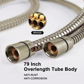 YOO.MEE stainless steel hose with brass connections ensures lasting reliability.
