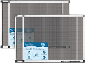 Yoochee Expandable Window Screen assembly shows secure fit for windows