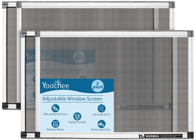 Yoochee expandable window screen installed on a double-hung window for breeze and insect protection