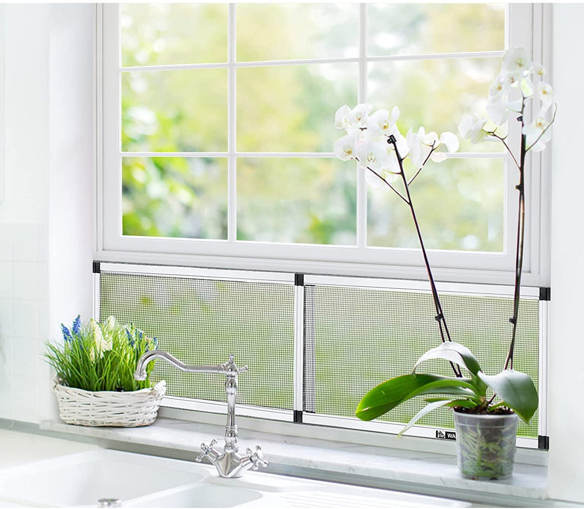 Yoochee Expandable Window Screen mounted in window for easy breeze access