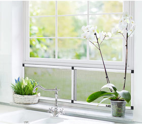 Yoochee Expandable Window Screen mounted in window for easy breeze access