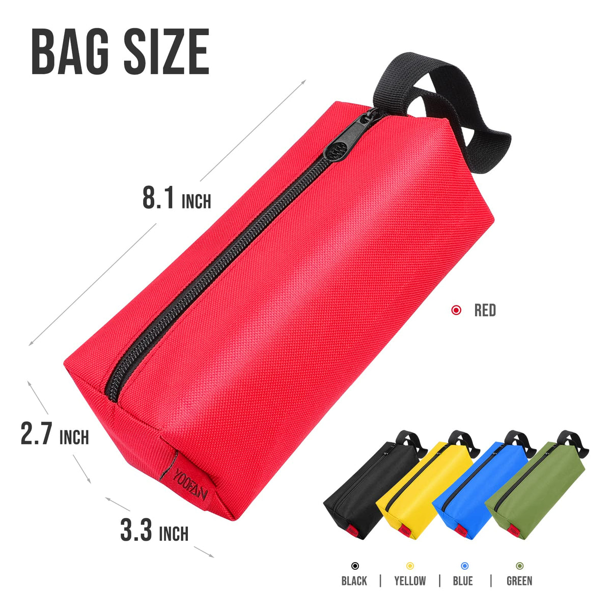 YOOFAN 1680D waterproof fabric protects tools from rain and splashes.