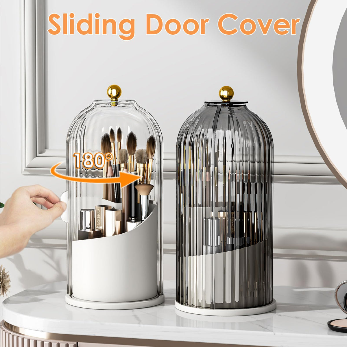 YOOLENS makeup-brush-holder-dustproof-clear design protects brushes between uses.