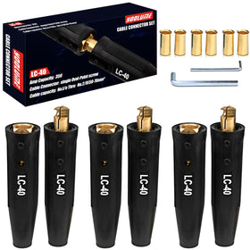 Yoolume LC-40 twist-lock male connector close-up for secure welding cable joins