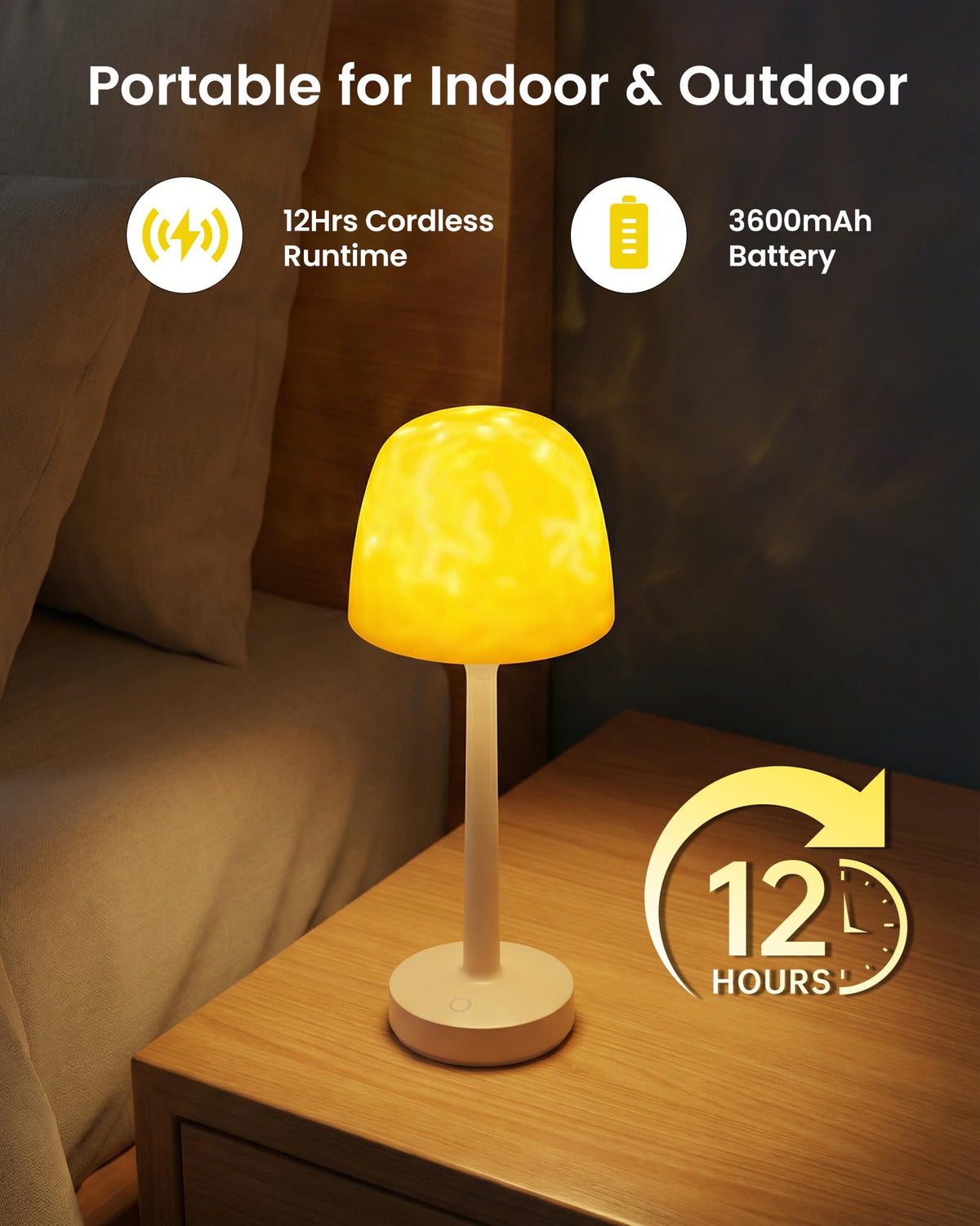 Yoomue waterproof table lamp suitable for bathroom decor