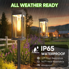 Yorezcop IP65 outdoor lights withstand rain and snow.