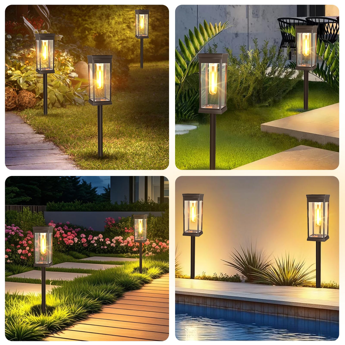 Yorezcop vintage-glow lights add charm to driveways and porches.