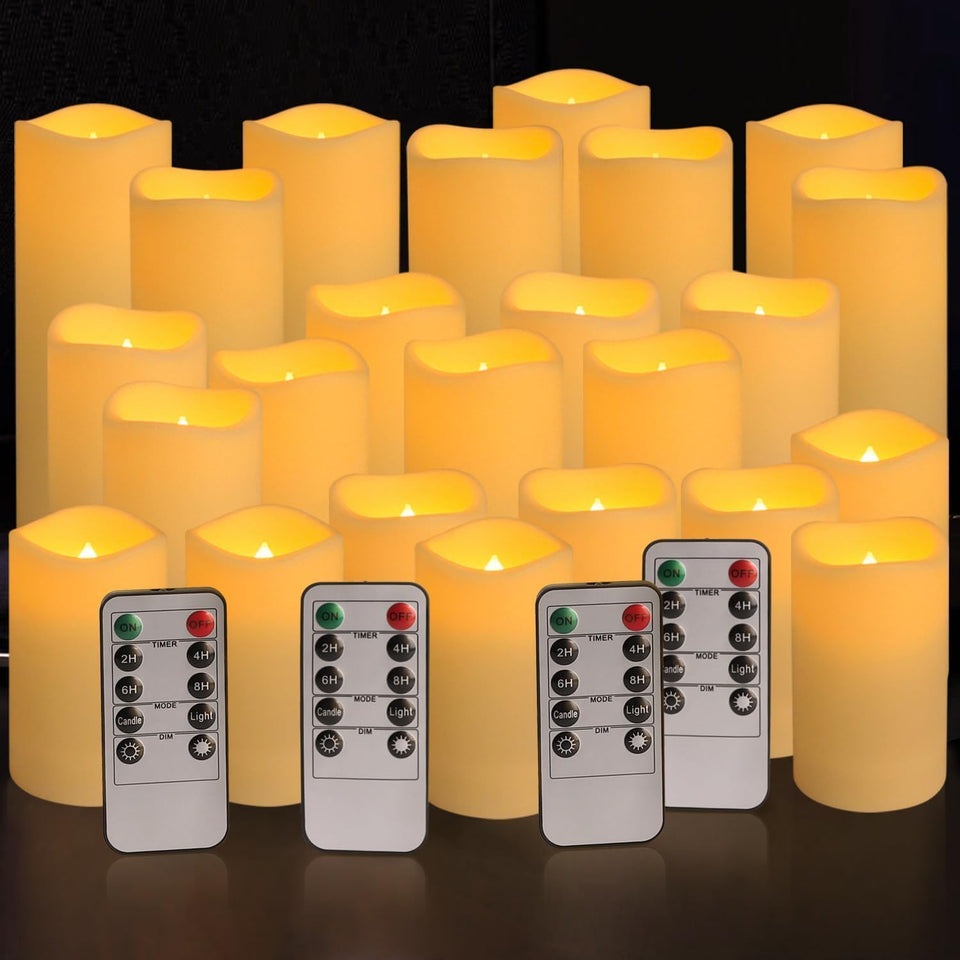 YOROXRG 24-piece flameless candle set for outdoor ambiance