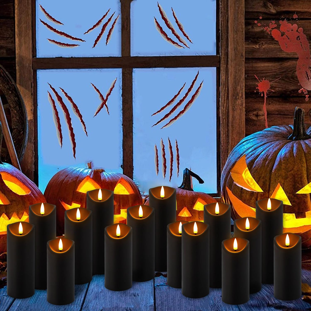 YOROXRG flameless candles 7in height set dramatic centerpiece with flicker.