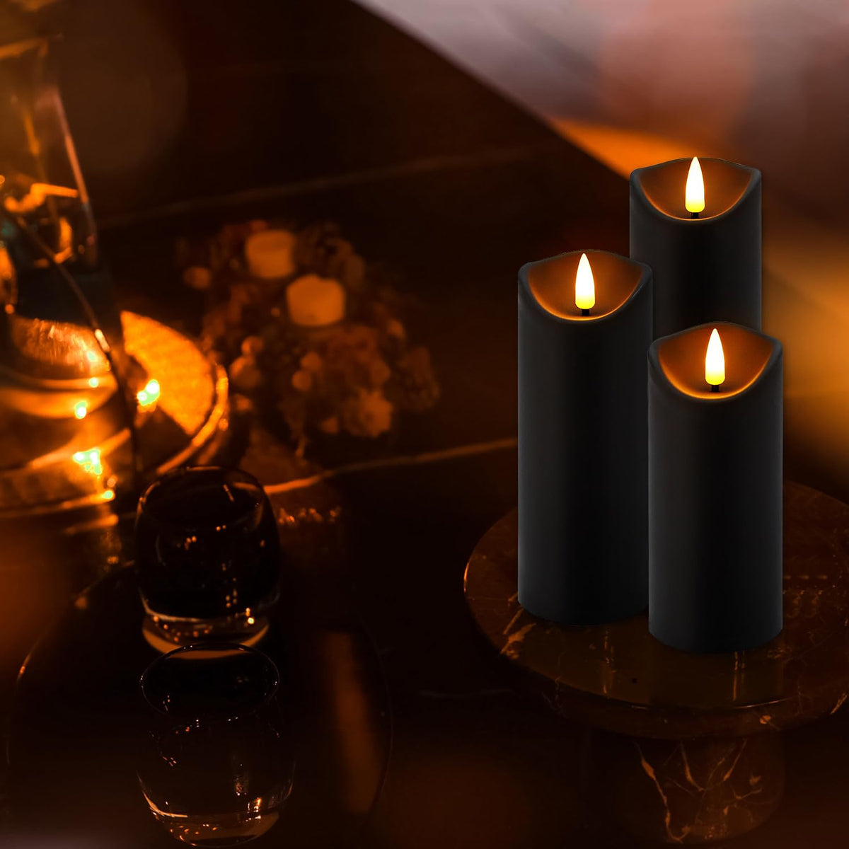 YOROXRG flameless candles timer feature helps schedule daily lighting.