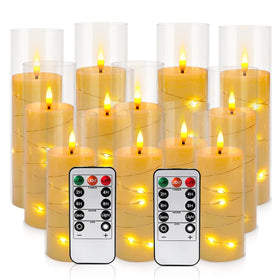 YOROXRG flickering flameless candle 12-pack in ivory creates ambient light without flames