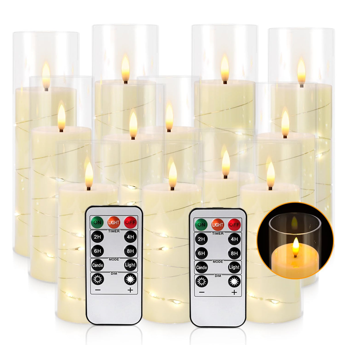 YOROXRG candles with three sizes brighten tables with safe wax-free glow