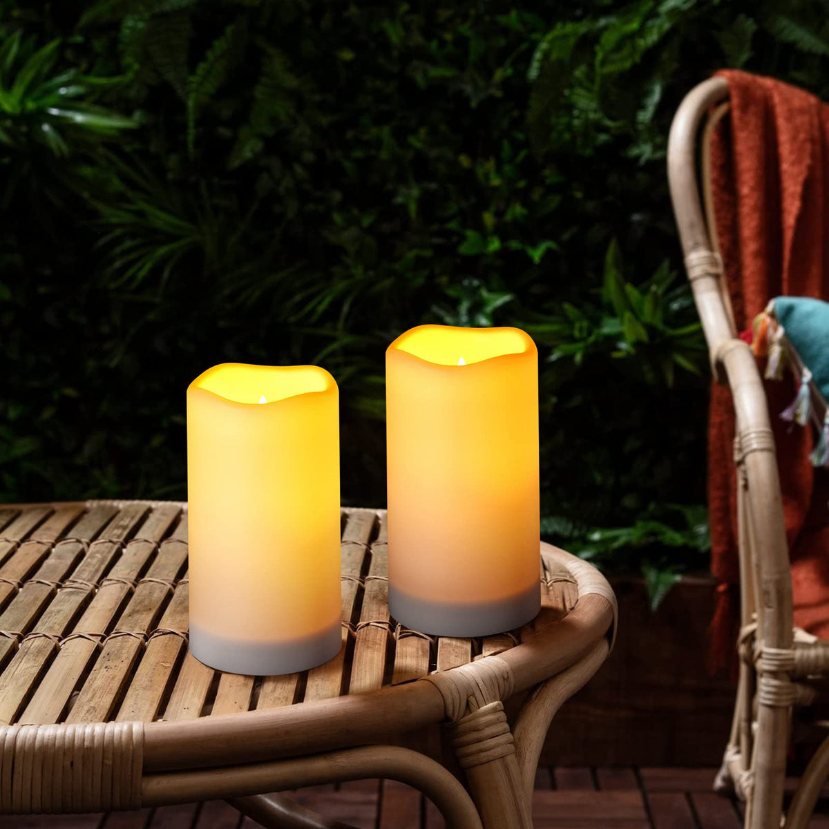 YOROXRG garden lantern-style candle for weatherproof decorative lighting.