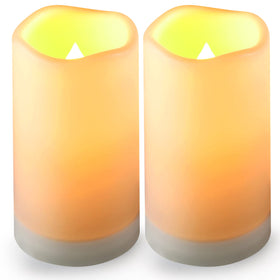 YOROXRG solar flameless candle outdoors at dusk for safe garden ambiance.