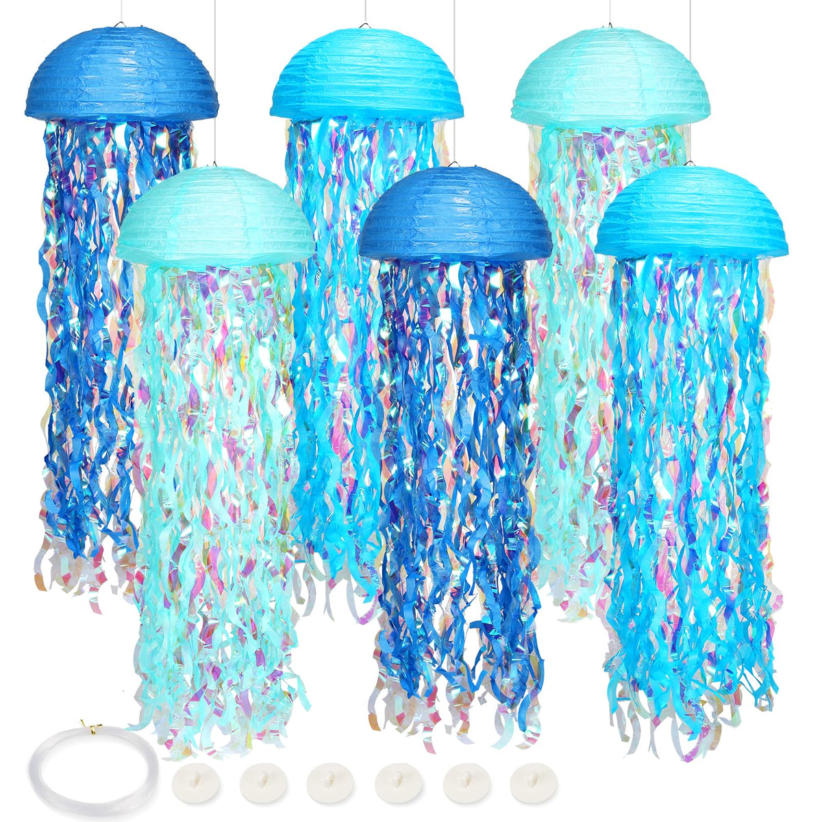 Yorr deep blue jellyfish lantern floats above for a magical birthday.