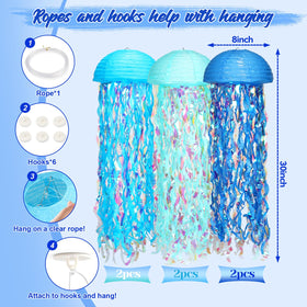 Yorr sky blue jellyfish lantern adds bright ocean vibes to celebrations.