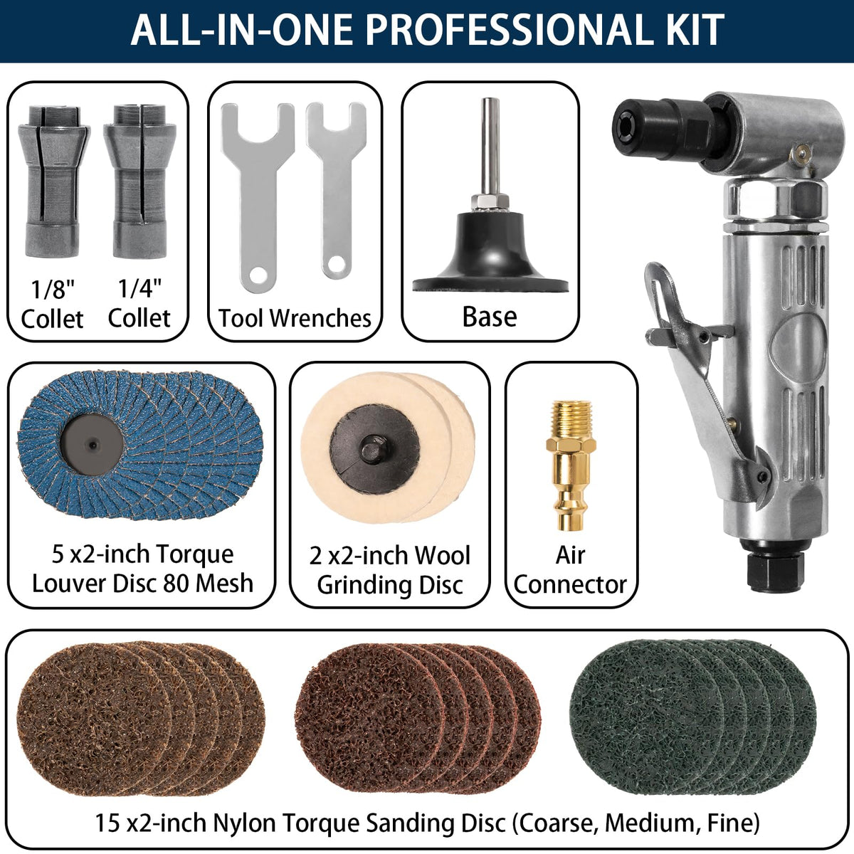 YoShin 2-inch quick-change disc kit ready for fast material removal
