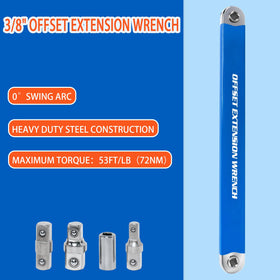 YoShin offset extension with zero-degree swing for precise reach in cramped areas