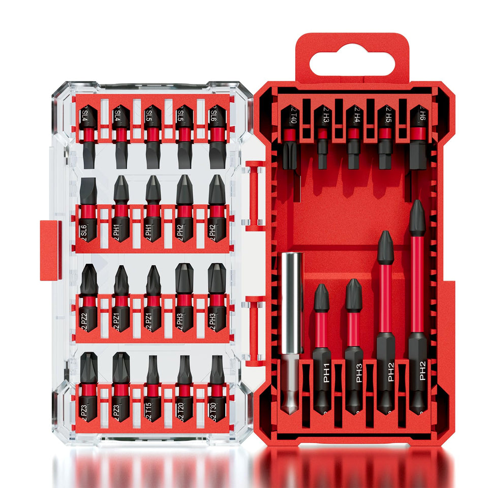 YOSIGHT 30Pcs bit set with magnetic Phillips for fast screw driving