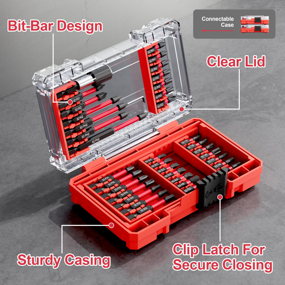 YOSIGHT clear size markings aid quick bit selection