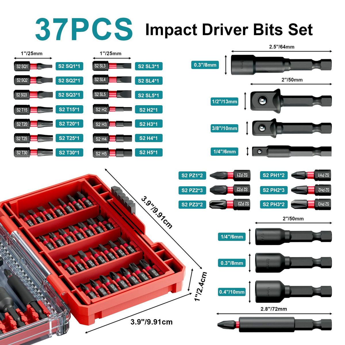 YOSIGHT magnetic screwdriver bits close-up showing secure magnetic tips