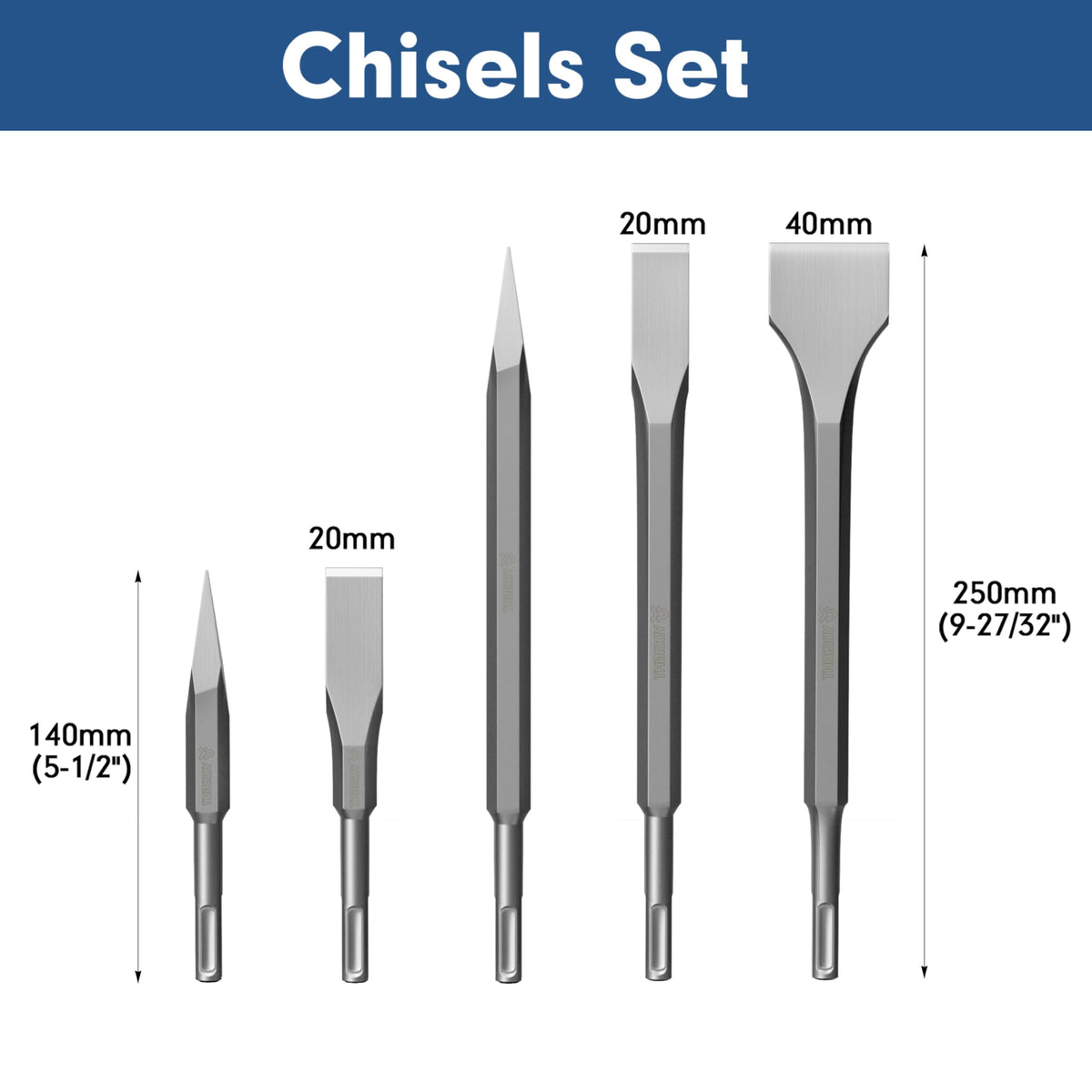 YOSIGHT SDS Plus shank enables quick changes on most rotary hammers for efficient work.