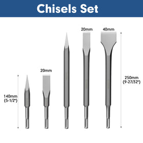YOSIGHT SDS Plus shank enables quick changes on most rotary hammers for efficient work.