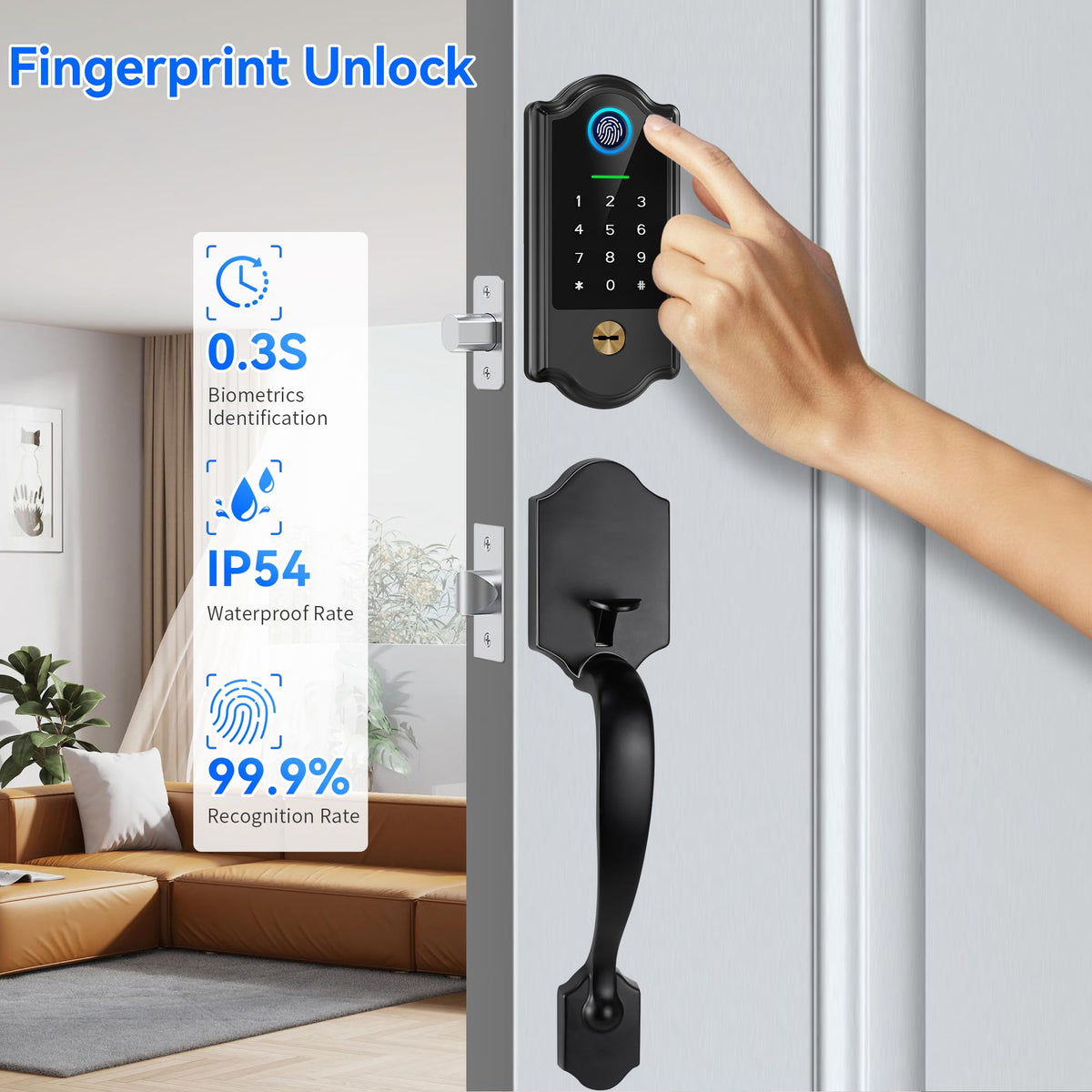 YOSIMIKA app control screen showing remote unlock and access logs