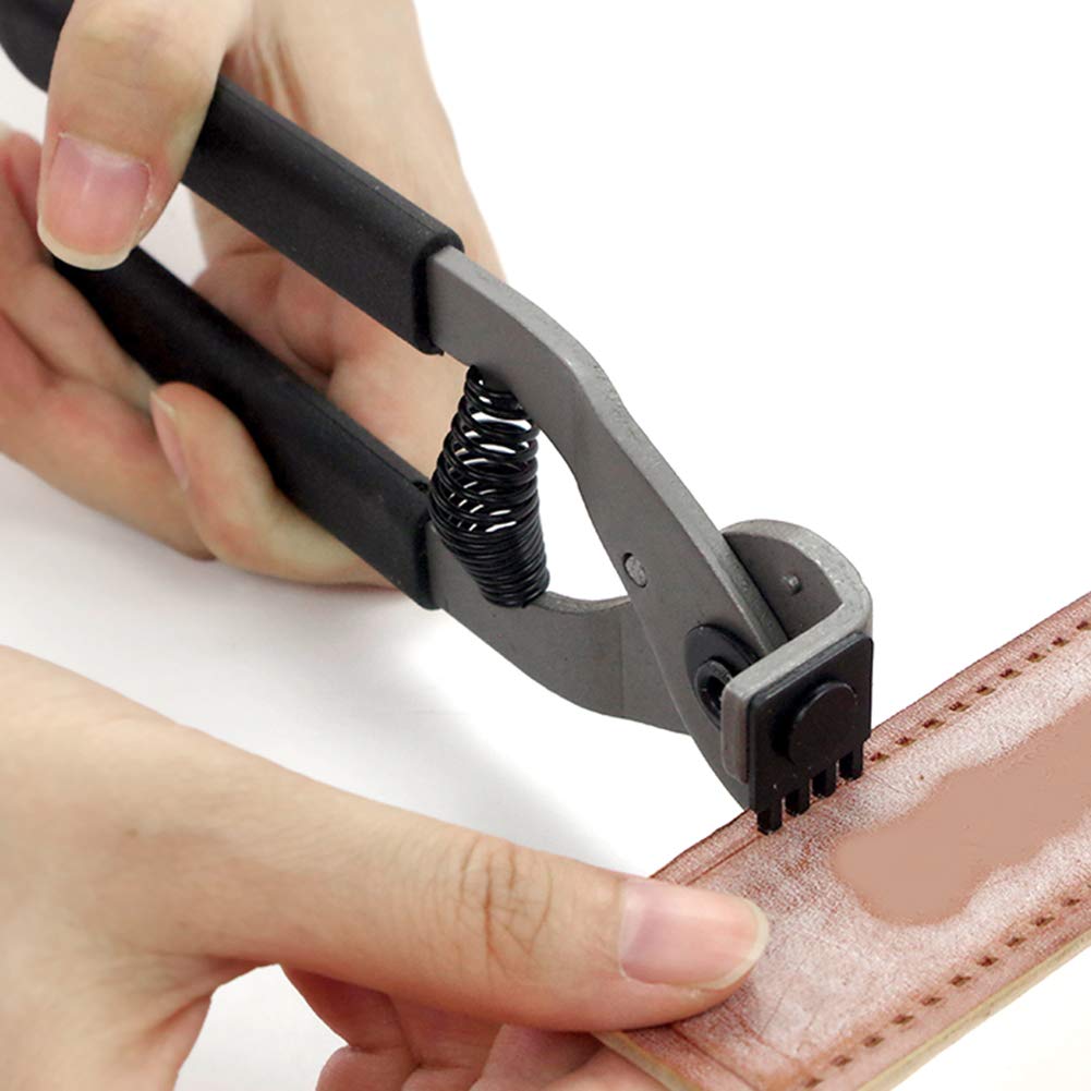 Yosoo Health Gear leather punch tool in action punching belt holes