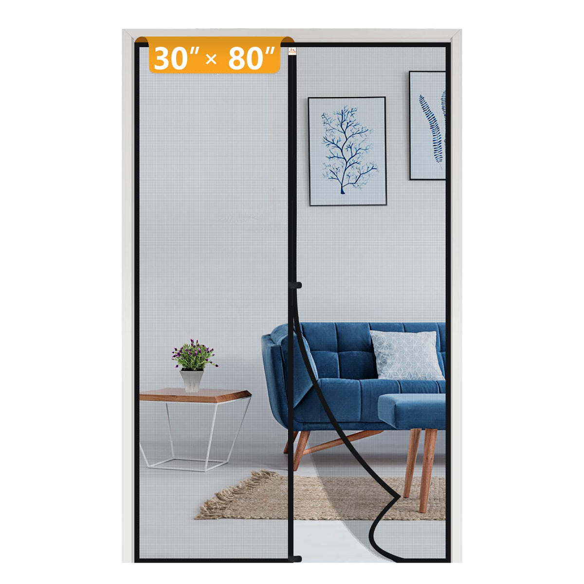 Yotache fiberglass magnetic screen door with 32x81 top stitching for sturdier door