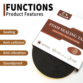 Yotache foam seal tape along a window edge for weather protection