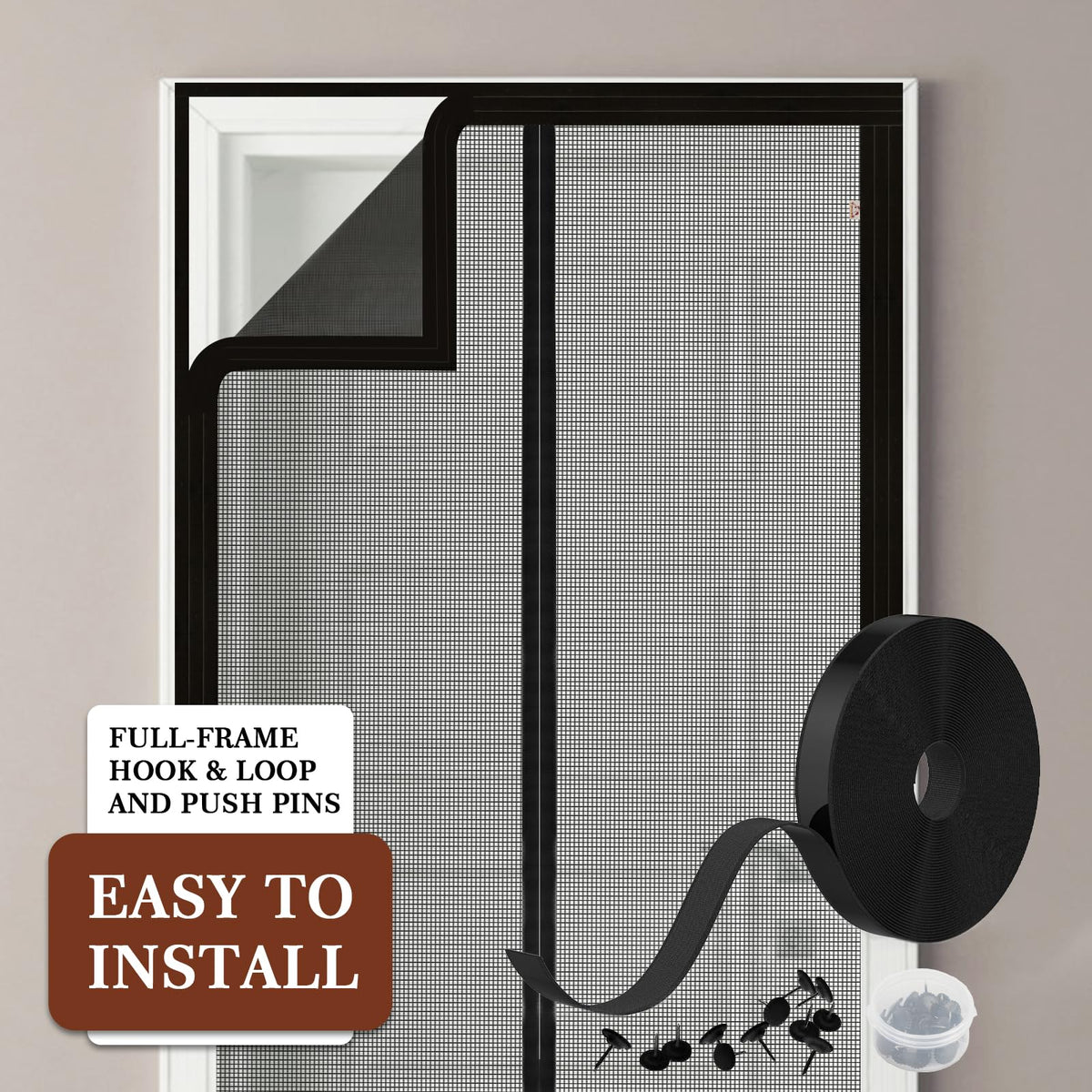 Yotache installation kit includes hooks and pins for quick setup.