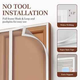 Yotache installation guide illustrating hook-and-loop attachment