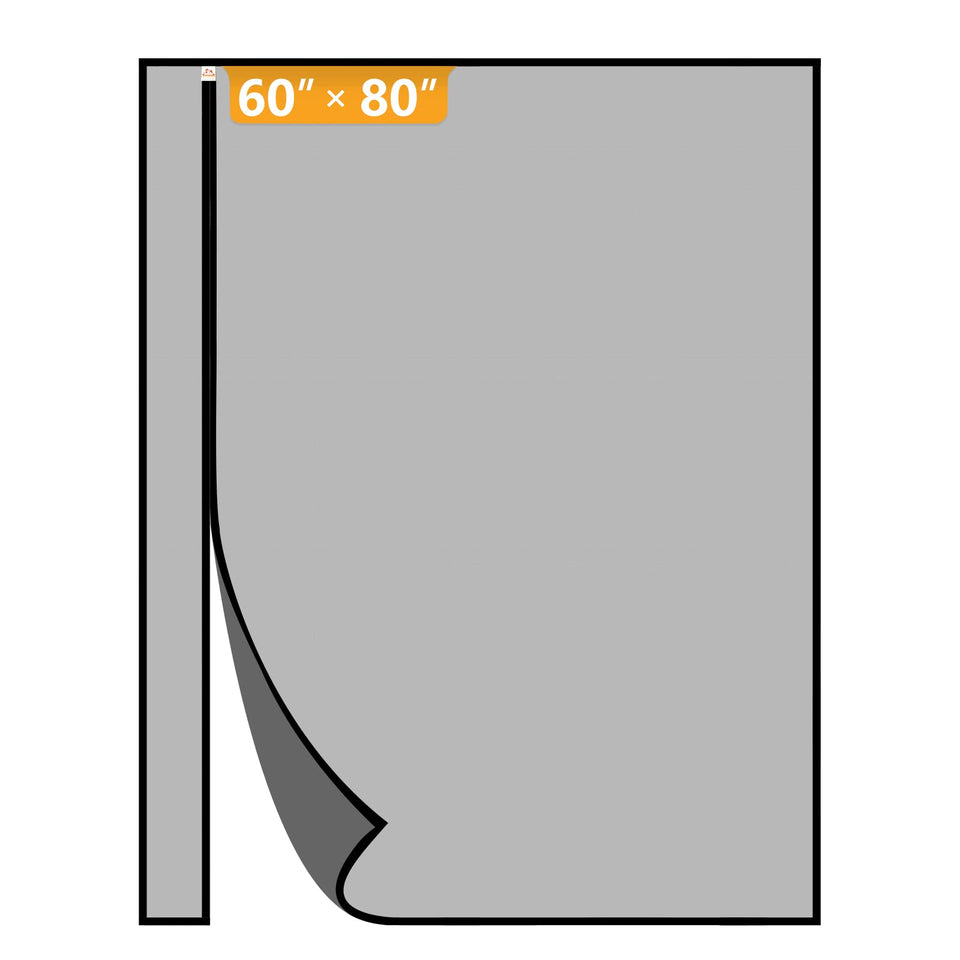 Yotache left-right universal opening magnetic screen door showing fit for 60x80 inch frames