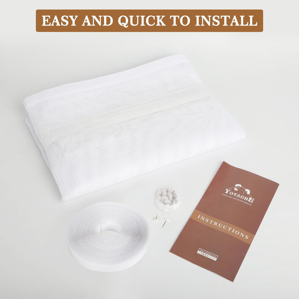 Yotache screen with logo cushion adds durability and premium feel at the door