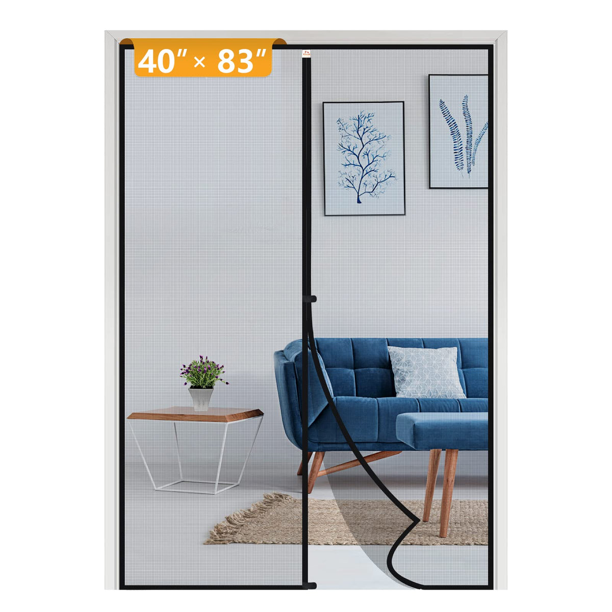 Yotache magnetic screen door with 42x84 mesh for durable, breathable doorway