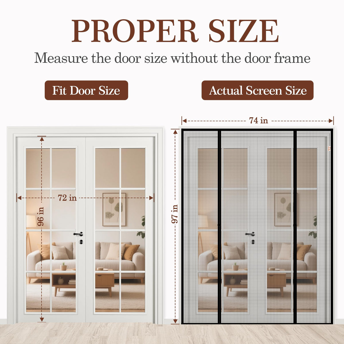 Yotache magnetic screen door 74x97 mesh enhances airflow while blocking insects