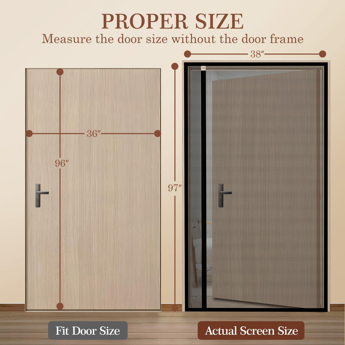 Yotache magnetic screen door shows quick installation with hook-and-loop strips.