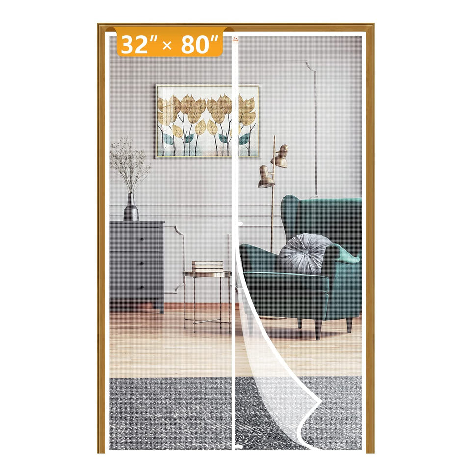 Yotache magnetic screen door front view shows full size for easy entry