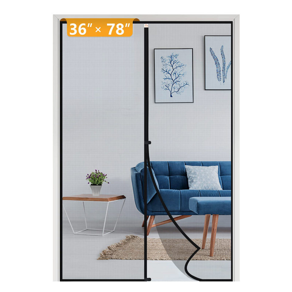 Yotache magnetic screen door installation close-up showing quick setup