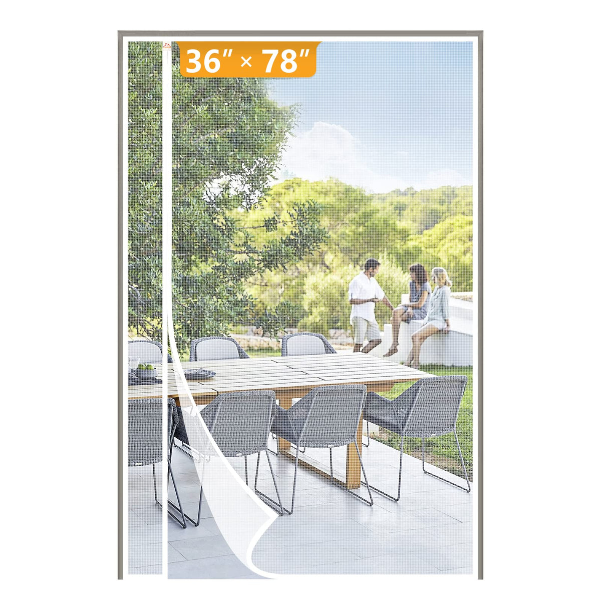 Yotache magnetic screen door left-opening design for easy, hands-free access