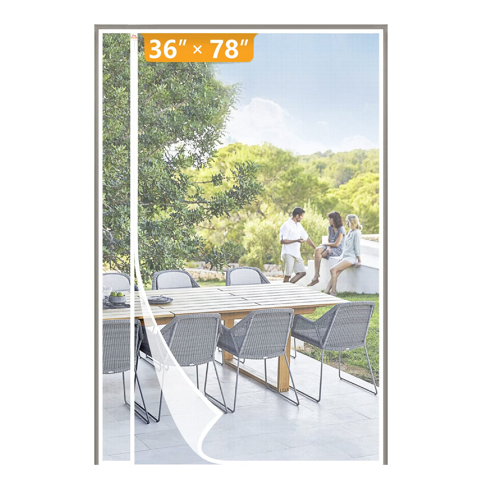Yotache magnetic screen door left-opening design for easy, hands-free access