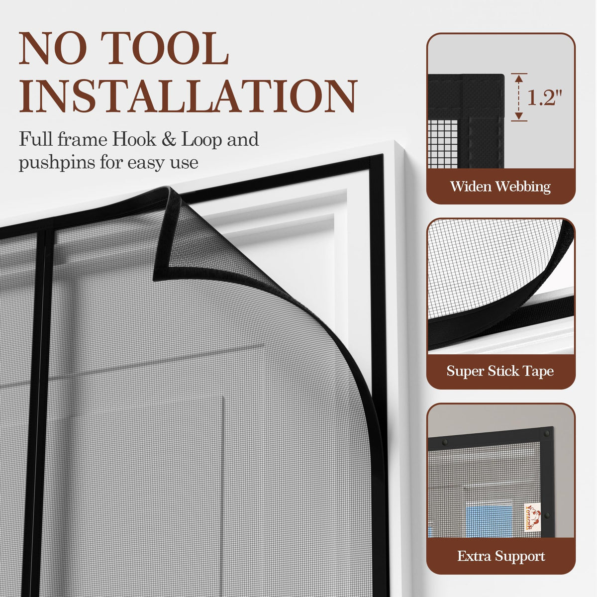 Yotache pet-friendly screen door suitable for pets to pass through safely