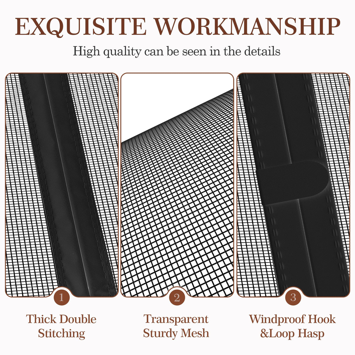 Yotache reinforced edges with thick stitching for durability