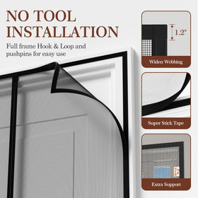 Yotache pet-friendly screen door supports easy pet passage.