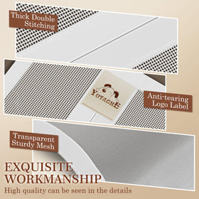 Yotache polyester material offers wrinkle resistance and long-lasting color