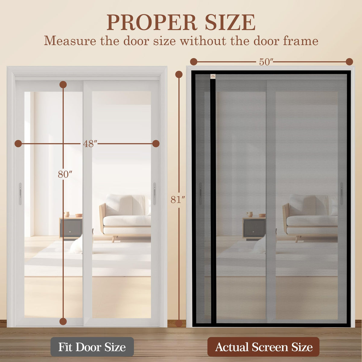 Yotache door screen fits 48x80 for quick, secure installation.